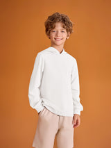 Haloumoning Boys Fashion Hoodies Kids Long Sleeve Hooded Sweatshirts 5-14 Years White Haloumoning