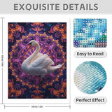 TZTTZT Diamond Art Kits for Adults - Majestic Swan Kaleidoscope Pattern Diamond Painting Kits for Adults Beginner, 12x16 in Frameless Diamond Painting Kit for Home Wall Decor TZTTZT
