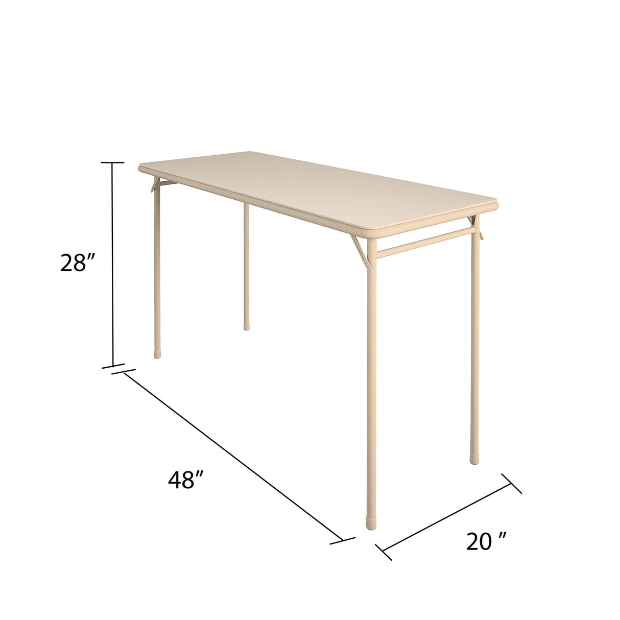Cosco Folding Serving Table, 20" x 48", Antique Linen Cosco