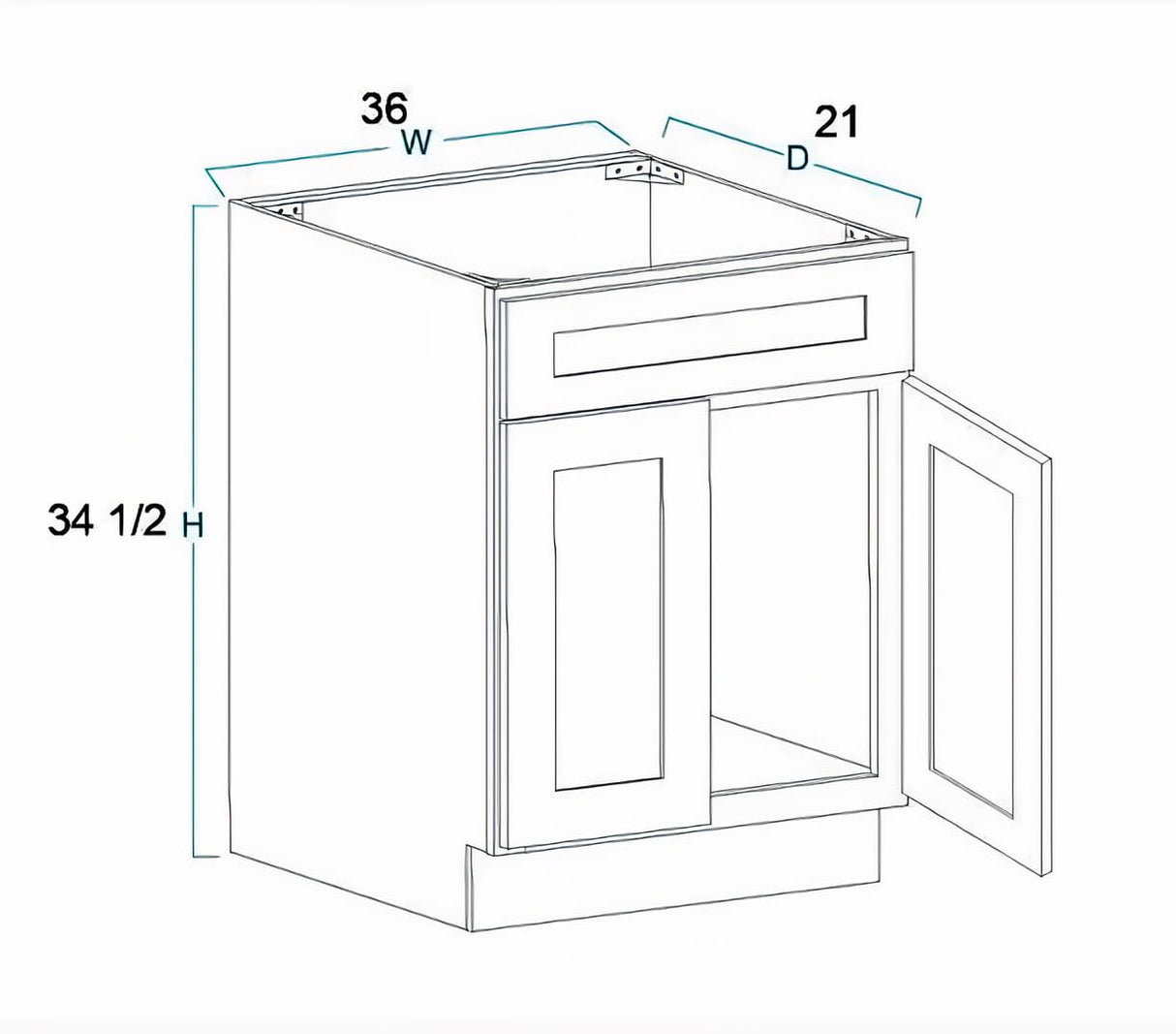 Bathroom Vanity Sink Base Ready-to-Assemble Bathroom Cabinet 24"/30'/36" Width (Vanity Base in Maple Shaker, 36 inch) Vanity Atelier