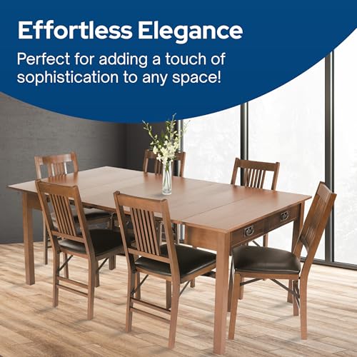 MECO Stakmore Traditional Expanding Table, Fruitwood Frame, 20 in x 40 in x 30.3 in MECO