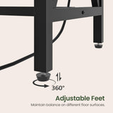 CHOEZON 70.9'' Bar Table, Kitchen Dining Table with Power Outlet and Footrest, Industrial Style, for Pub, Living Room, Rustic Brown and Black TBT08UBF CHOEZON