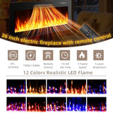 EAG 80" Electric Fireplace TV Stand with 42 inch Fireplace Up to 90" TVs, Entertainment Center with with Storage Cabinet & LED Lights, Modern Media Console for Living Room, White EAG