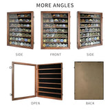 DecoWoodo 7 Rows Challenge Coin Display Case - Holds 100 Coins, Solid Wood Military Coin Holder Display Cabinet with HD Glass, Wall Mountable Shadow DecoWoodo