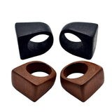 Original Natural Wood Rings Handmade Retro Geometric Round Statement Rings Vintage Bohemia Wooden African Ethnic Ring Jewelry for Women-brown WE ME
