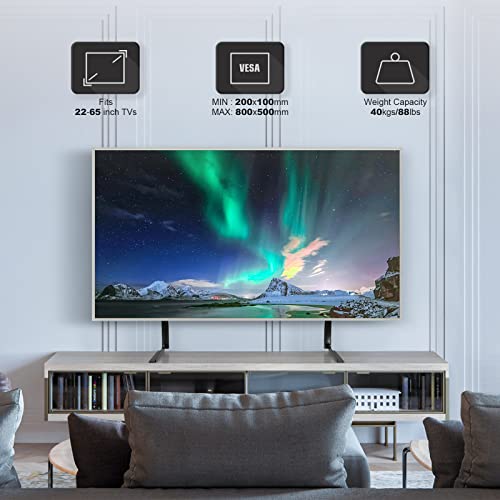 5Rcom TV Stand Mount, Universal TV Stand Tabletop for 22 to 65 inch Plasma LCD LED Flat Screen TVs, TV Legs, Holds up to 88lbs, Max VESA 800 x 500mm, Height Adjustable TV Base 5Rcom