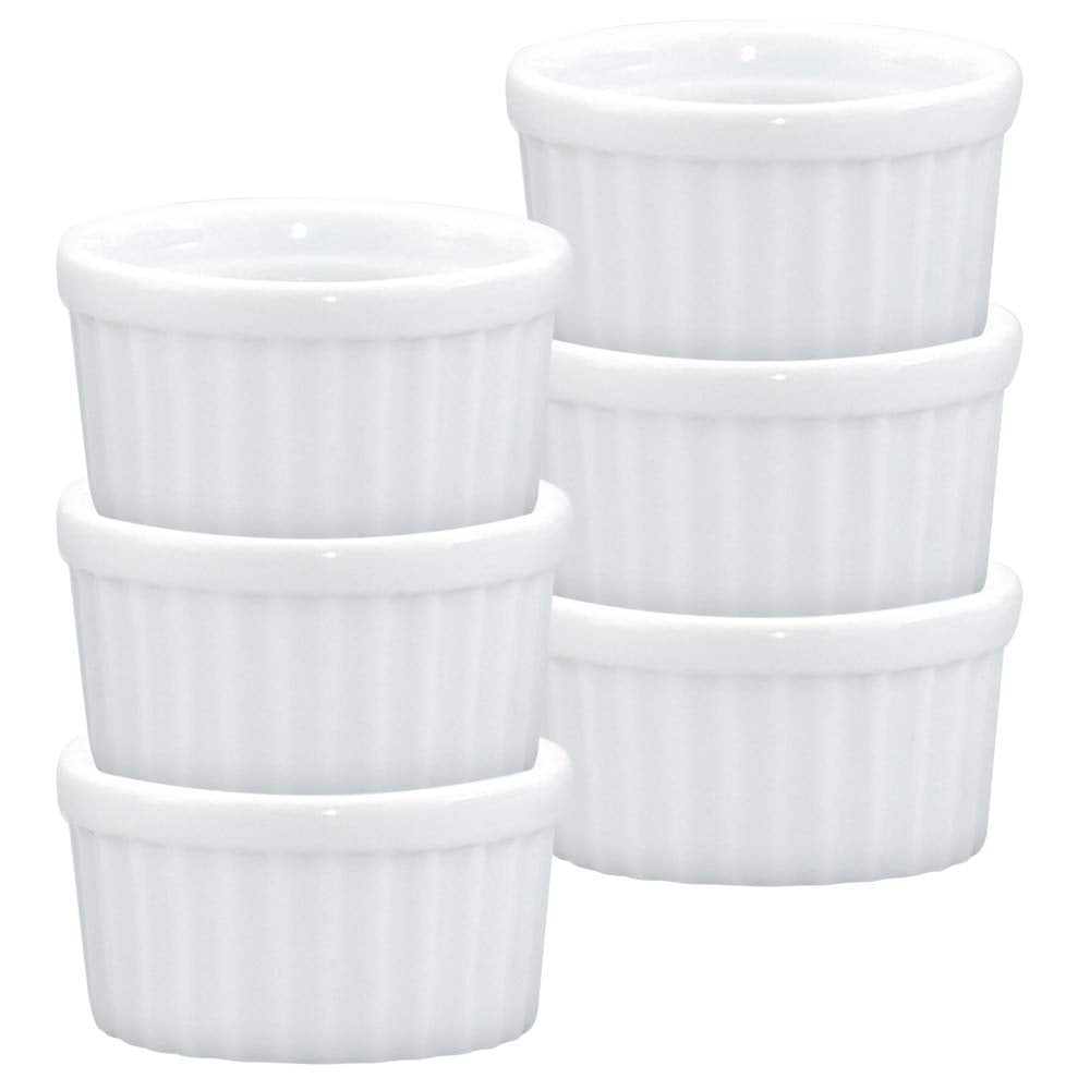 HIC Kitchen Ramekin Set, Fine White Porcelain, 2-Ounce, Set of 6 HIC Kitchen