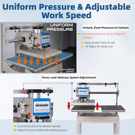 16x24 Commercial Pneumatic Sliding Auto Heat Press with 4 Magnetic Positioning, 2kw, 284lbs, Dual Platen Design,Auto Upsliding Heat Press for T-Shirts, Sublimation Printing, (4 Positioning) Eonvest