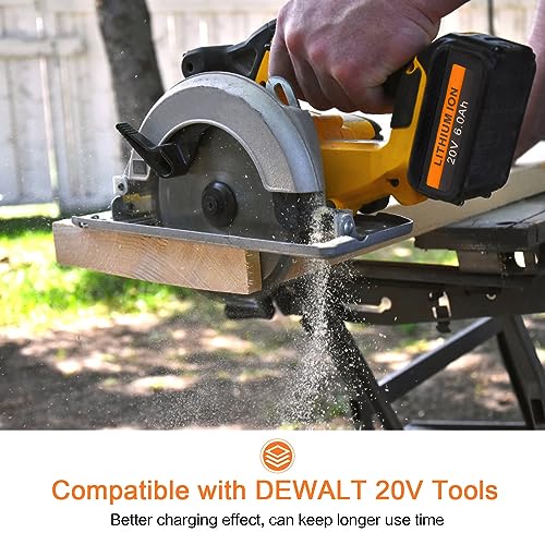 ARyee 6.0Ah Battery Replacement for Dewalt 20 Volt MAX Lithium Ion Battery DCB205 DCB200 DCB206 DCB206-2 DCB204 DCB204BT-2 DCB203 DCB201 with LED Indicator ARyee