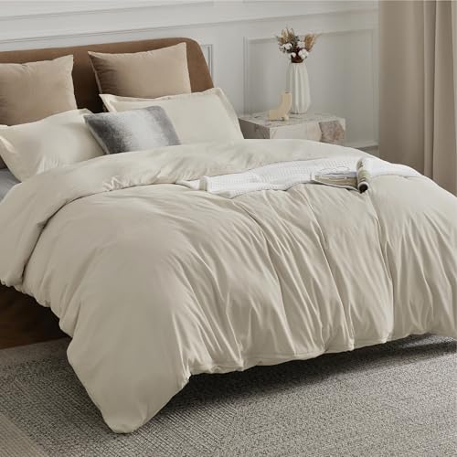 Bedsure Duvet Cover Queen Size - Only Includes 1 Duvet Cover (90"x90"), Hotel Luxury Soft Double Brushed All Season Bedding for Kids & Adults, Zipper Closure, NO Comforter, Linen Bedsure