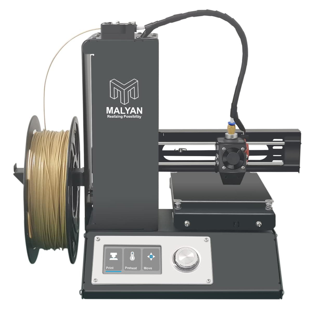 MALYAN M200 FDM Mini 3D Printer - Fully Assembled 3D Printers for Kids and Beginners, Free Sample PLA Filament and MicroSD Card Preloaded with Printable 3D Models, Printing Size 120x120x120mm MALYAN
