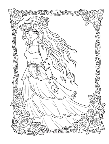 Creative Haven Manga Muses Coloring Book: Inspiring Anime, Manga, & Pop Surrealist Designs (Adult Coloring Books: Fantasy) WoodArtSupply