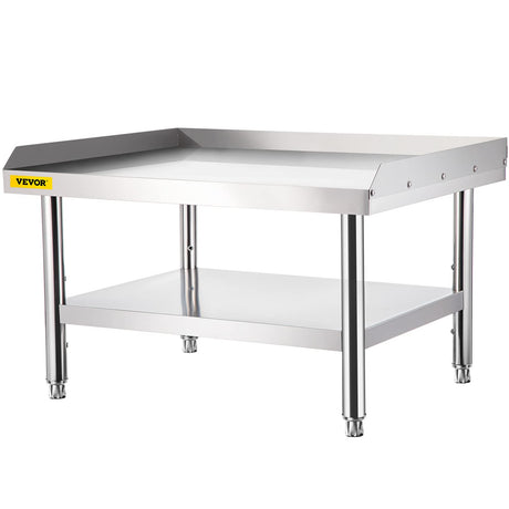 VEVOR Heavy Duty Prep & Work Metal Workbench Commercial Equipment Stand Kitchen Table, 603024 Inch, Silver VEVOR