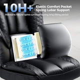 GTRACING Big and Tall Gaming Chair 400lbs Heavy Duty Office Chair with Footrest, High Back Pocket Spring Lumbar Support, Ergonomic Wide Comfy Seated Cushion for Lower Back Pain Relief, Earth-Black GTRACING