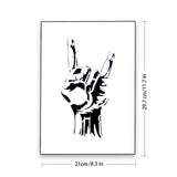 DIY Decorative Rock Roll Stencil Template for Painting on Canvas Wood Furniture Craft Paper (A4 Size) SLGIFT