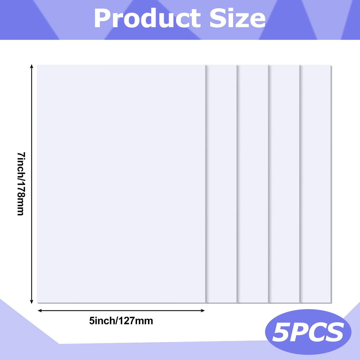 Ctosree 5 Pcs Self Stick Mounting Board, 5 x 7 Inch White Picture Frame Backing Board for Cross Stitch, Embroidery, Photo, Poster, Crafts, Artworks Ctosree