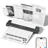 MUNBYN Portable Printer Wireless for Travel, Small Bluetooth Inkless Thermal Printer Support 8.5 x 11 US Letter & A4, Compatible with Laptop, macOS,Windows, Android & iOS for Car,Home Office & School