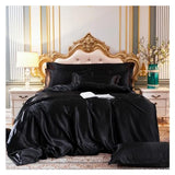 High-End Home Rayon Satin Bedding Set Luxury Single Double Duvet Cover Set, King Queen Size Bedding Sets No Sheets,Bed Generic