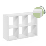 Furinno Cubicle Open Back Decorative Cube Storage Organizer, 6-Cube, White Furinno