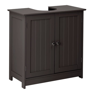 Bonnlo Pedestal Under Sink Storage Bathroom Vanity with 2 Doors Traditional Bathroom Cabinet Space Saver Organizer 23 5/8" x 11 7/16" x 23 5/8" (L x W x H) (Espresso)