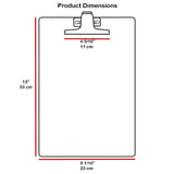 Acrimet White Clipboard Letter Size A4 (13” x 9 1/16”) Premium Metal Clip (Hardboard) (Silver Clip) (6 Pack) Acrimet