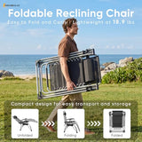 NEWBULIG Zero Gravity Chair, Folding Patio Recliner with Removable Cushion & Cup Holder Trays, Portable Lounge Chair for Beach & Camping, Classic Grey