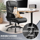 HeroSet Office Chair, Ergonomic Big and Tall Computer Desk Chairs, Executive Breathable Leather Chair with Adjustable Flip-up Armrests, Lumbar Support Swivel PC Chair with Rocking Function HeroSet