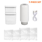 2025 New Handheld Vacuum Sealer for Food storage, Sous Vide and Meal Prep. 1 vacuum machine 2 compact containers and 4 reusable bags, 7-piece Set. Extending freshness up to 5 times longer MolaMolamoy