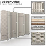 Sorbus 8 Panel Room Divider 6 ft. Tall - Privacy Screen, Extra Wide Double Hinged Panels, Mesh Hand-Woven Design, Partition Room Dividers and Folding Privacy Screens, Wall Divider for Room Separation Sorbus