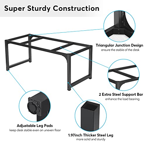 Tribesigns Modern Computer Desk, 70.8 x 31.5 inch Large Office Desk Computer Table Study Writing Desk Workstation for Home Office, Conference Room - WoodArtSupply