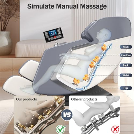 2026 Full Body Massage Chair - Zero Gravity Heated Shiatsu Massage - Lumbar/Calf Heat Relieve Sitting Back Pain, 8 Back Rollers, Extendable Footrest - Relieve Back Pain for Office Workers/Athletes DOVRYTHEN