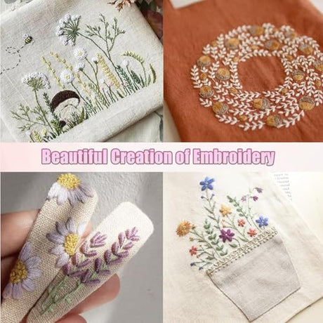 spicssa Beginner Embroidery Stitch Book Kit, Embroidery Kit for Beginners Adults with Video Tutorials, 79 Essential Embroidery Stitches Patterns, DIY Your Stitch Book, Ideal for Handmade Gift Giving spicssa