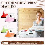 Zhehao 4 Pcs Mini Craft Iron Small Heat Press 3.39 x 2.36 x 2.56 Portable Heat Transfer Machine with Charging Base Accessories DIY Clothe Bead Patch Bag Hat Vinyl(Light Pink, Red, Green, Orange) Zhehao