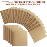 Selizo 20 Pack Teflon Sheet for Heat Press, Heat Transfer Press Cover Paper Heat Resistant Transfer Protector Mats for Cricut Iron HTV Vinyl, Sublimation, Baking and Craft selizo