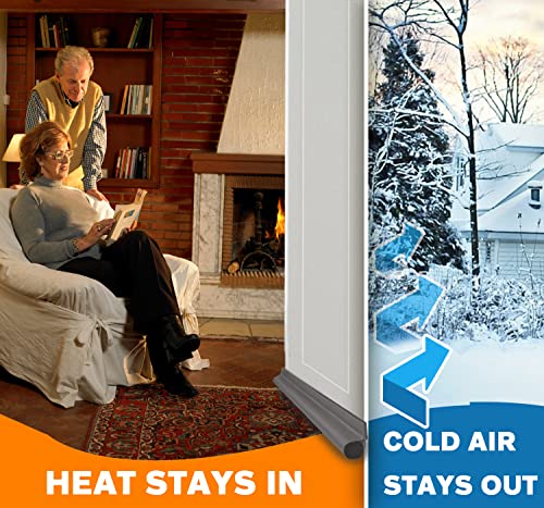 MAXTID Under Door Draft Stopper 36 inches Grey Door Draft Blocker Exterior Door Seal Strips Weatherstripping Doors Sweep Guard MAXTID