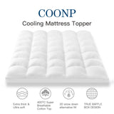 King Mattress Topper, Extra Thick Pillowtop, Cooling Plush Mattress Pad Cover 400TC Cotton Top Protector with 8-21 Inch Deep Pocket 3D Snow Down Alternative Fill COONP