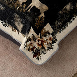 HOSIMA Deer King Bedding Set for Adults,Deer in Forest Print Summer Soft Lightweight Quilt,Floral Pattern Plaid Animal Bedding for Aesthetic Room Decor with 2 Pillowcases. HOSIMA