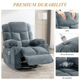 Oversized Massage Swivel Recliner Chair with Lumbar Heating for Living Room Rocker Recliner Single Sofa with Cup Holders and USB Charge Port, Large Big Chair Recliners for Adult
