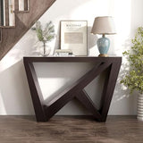 HOMES: Inside + Out Naomi Modern Decorative Accent Console with W-Shaped Legs, Narrow Desk, Wood Entryway Console Table for Living Room, Hallway, Entrance, Small Spaces, Cappuccino HOMES: INSIDE + OUT