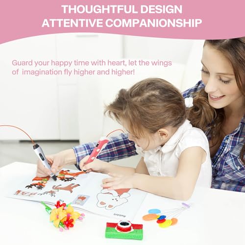 3D Pen Printing Drawing Book, Reusable Colorful Thick Paper Template with A Temperature Resistant Transparent Board, 40 Original Patterns Painting Graffiti Copy Book for Kids DIY Gift SONGTIY