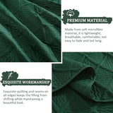 Yiran Quilts King Size, Emerald Green Spring Summer Bedspread Bedding Set, 3 Pieces Diamond Pattern Thin Lightweight Coverlet with 2 Pillow Shams for All Season 106x96 Inch