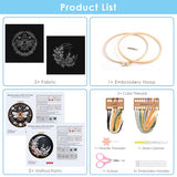 ERKOON Embroidery Kit for Beginners, 2 Set Flower Cross Stitch Set Include Embroidery Cloth Hoops Threads for Craft Lover Hand Stitch with Embroidery Skill Techniques (Bee Moon)