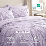 Bedsure Full Comforter Set Light Purple - Bed in a Bag Full Size Bedding Set 7 Pieces, GentleSoft™ Pintuck Bed Set Gift for Family, Pinch Pleat All Season Comforter with Sheets, Pillowcases & Shams Bedsure