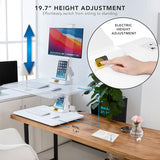 Mount-It! Electric Standing Desk Converter, Adjustable Tabletop Sit Stand Desk Riser with Single Monitor Mount for Monitors up to 32", Freestanding 28" Wide Platform Rises up to 20.75" White Mount-It!