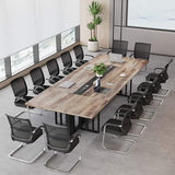 9.2ft Large Conference Table - 2" Thick Top & Metal Grid Base | Easy Assembly | Cable Management | Commercial Office Desk, Modern Executive Meeting Table for Office (10-20 People) SAINTCY