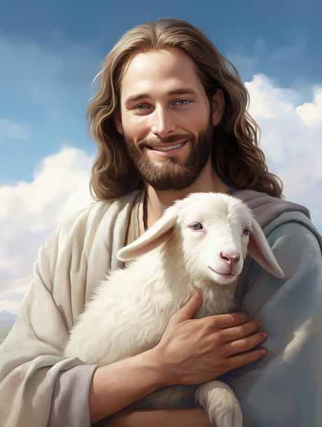 SKRYUIE Paint by Numbers Kit for Adults Beginner Jesus, Acrylic Christ Oil Painting by Numbers Kits with PaintBrushes Paintwork Art Crafts Canvas for Home Decor 16x20 inch SKRYUIE