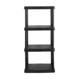 POMILER 4-Shelf Plastic Storage Shelves 200lb Capacity 22" W x 14" D x 47" H Shelving Unit Storage Organizer for Bathroom, Laundry, Garage & Home, Storage Rack - Black POMILER