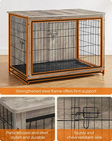 Feandrea 44.1" Dog Crate Furniture, Indoor Dog Cage Side End Table, XL Pet Wood Kennel for Large and Medium Dogs up to 80 lb with Multi-Purpose Removable Tray, Double-Door Pet House, Greige Feandrea