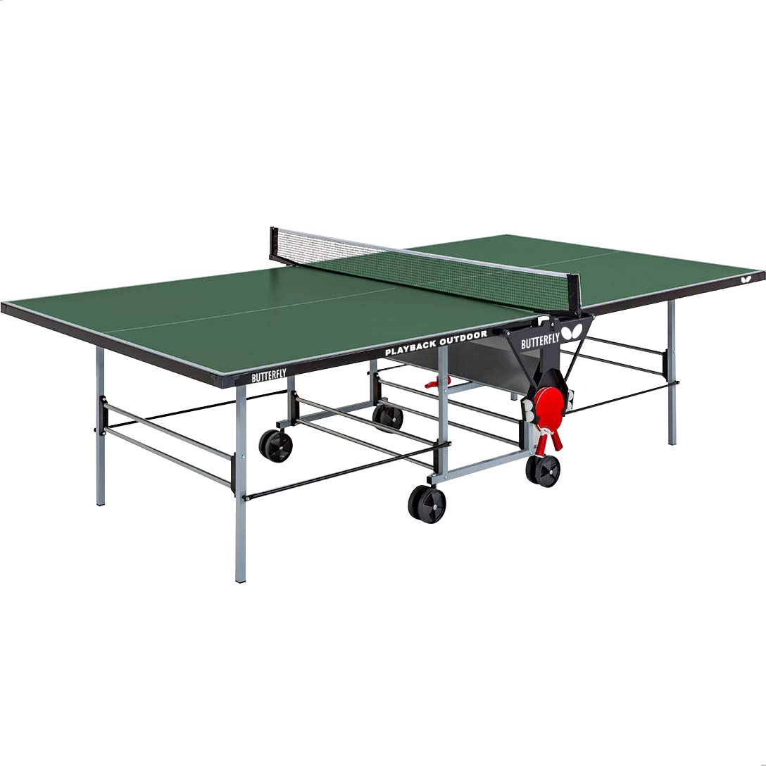 Butterfly Outdoor Playback Rollaway Ping Pong Table-Regulation Size-Integrated Net Set-Made in Germany-Warranty (Years): Top (Ten) & Frame (Three) Butterfly