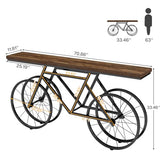 Tribesigns 70.9-Inch Extra Long Console Table, Narrow Sofa Table with Bicycle Metal Base, Modern Industrial Entryway Table Behind Couch Table for Living Room, Hallway, Entrance, Foyer, Rustic Brown Tribesigns